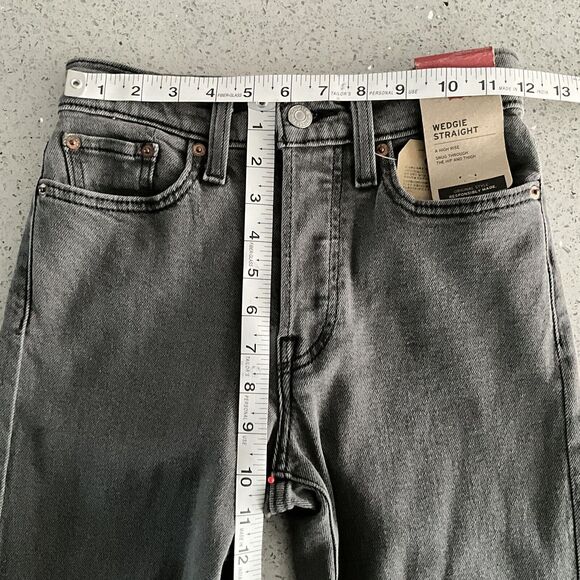 Levi’s Jeans Charcoal Button Fly High Rise Wedgie Straight 24 - Picture 5 of 12
